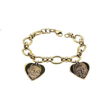 Carica l'immagine nel visualizzatore di Gallery, Bracciale Acciaio con Fotoincisione da 1 a 2 Cuori con Foto + Dedica