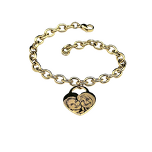 Carica l'immagine nel visualizzatore di Gallery, Bracciale Acciaio con Fotoincisione Medaglietta Cuore Medio