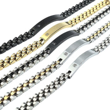 Carica l'immagine nel visualizzatore di Gallery, Bracciale Acciaio Veneziano Diamantato con Zircone - Incisione Personalizzata