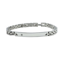 Carica l'immagine nel visualizzatore di Gallery, Bracciale Acciaio Veneziano Diamantato con Zircone - Incisione Personalizzata