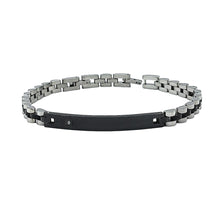 Carica l'immagine nel visualizzatore di Gallery, Bracciale Acciaio Veneziano Diamantato con Zircone - Incisione Personalizzata
