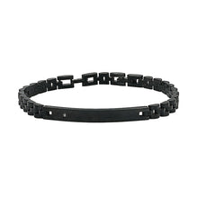 Carica l'immagine nel visualizzatore di Gallery, Bracciale Acciaio Veneziano Diamantato con Zircone - Incisione Personalizzata