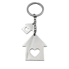 Carica l'immagine nel visualizzatore di Gallery, Portachiavi Casetta Cuore Acciaio Incisione Gratuita