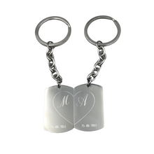 Carica l'immagine nel visualizzatore di Gallery, Coppia Medaglietta Cuore Inciso - Acciaio Anallergico