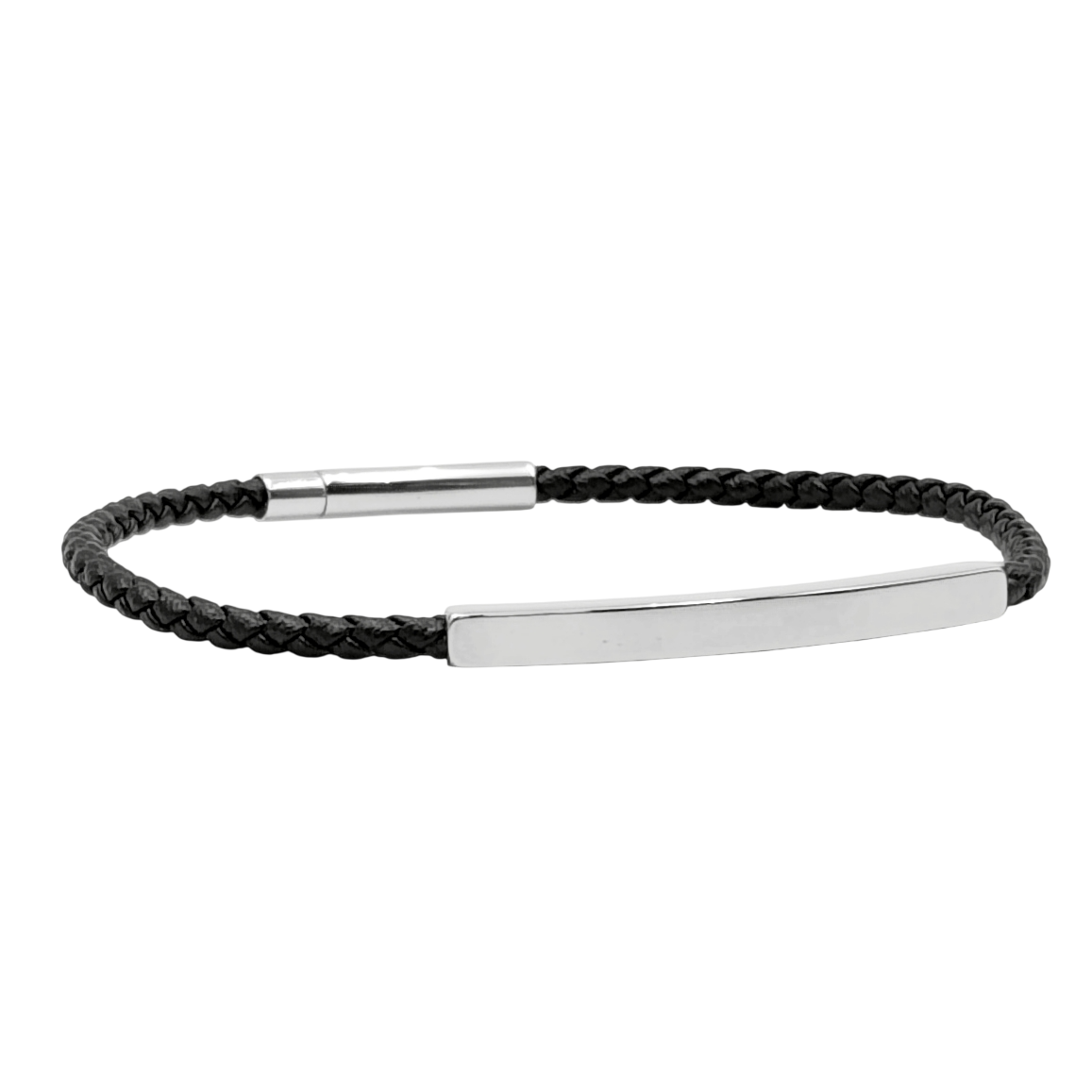 Bracciale Intrecciato Classico in Acciaio con Incisione Personalizzata