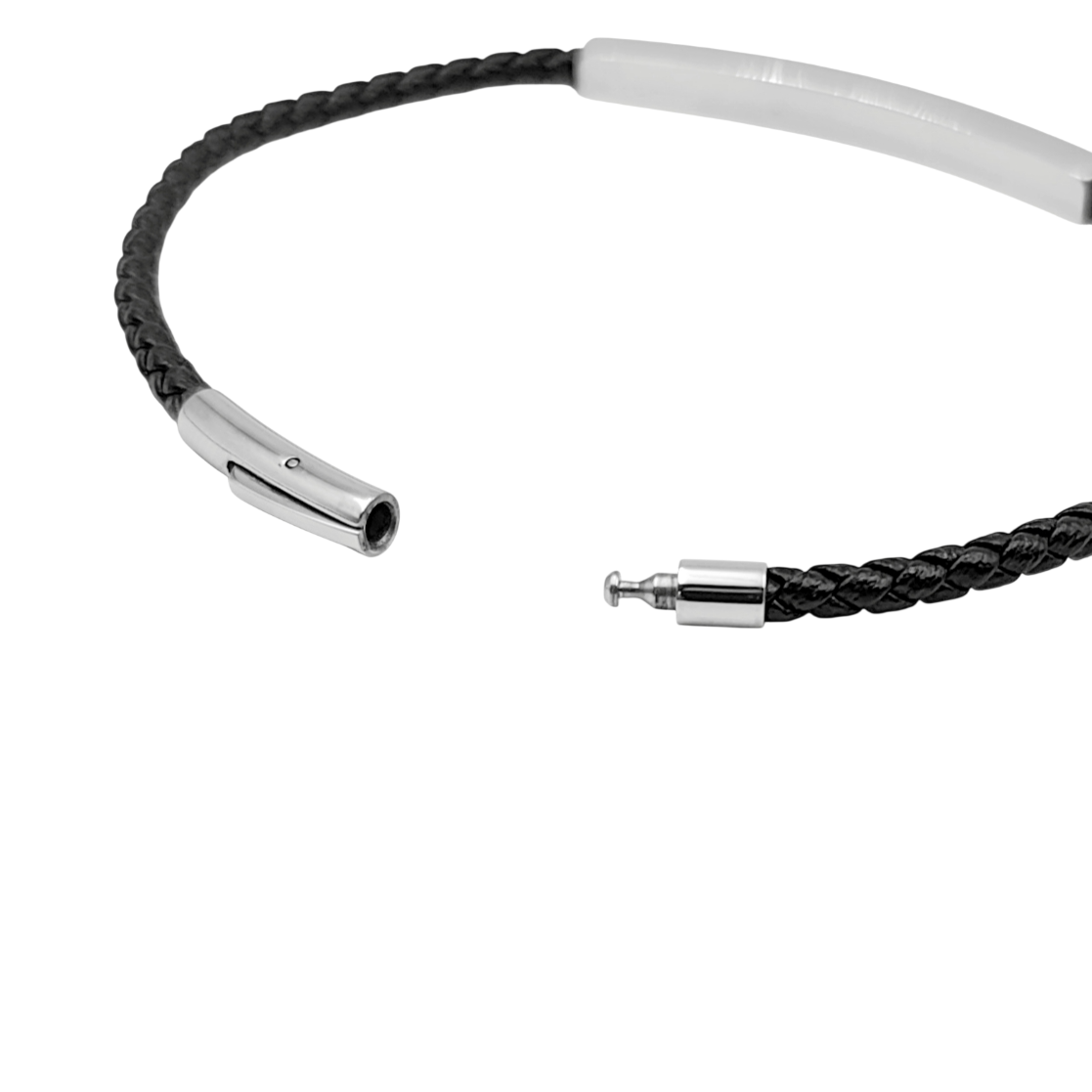 Bracciale Intrecciato Classico in Acciaio con Incisione Personalizzata