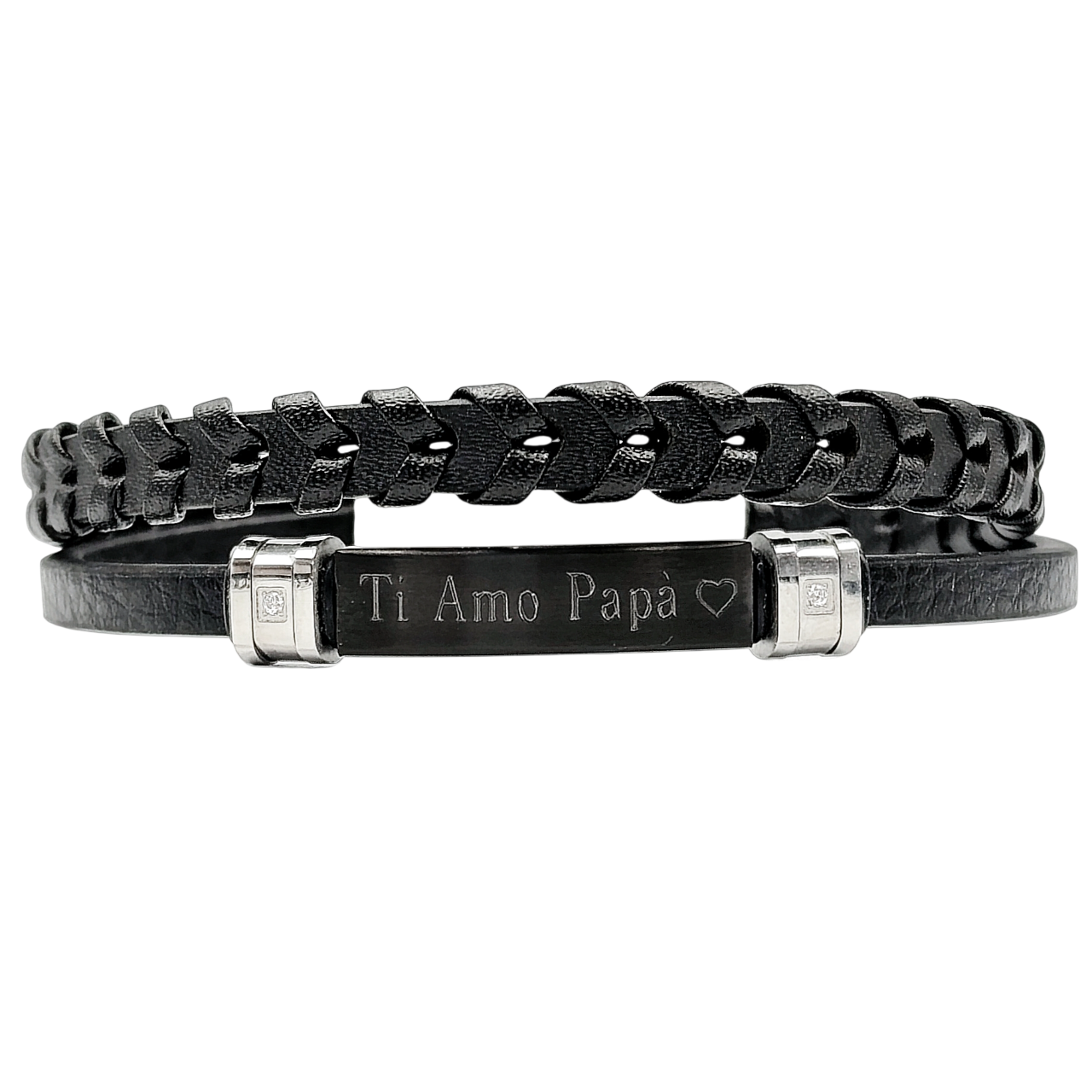 Bracciale Acciaio Skin Ring Treccia