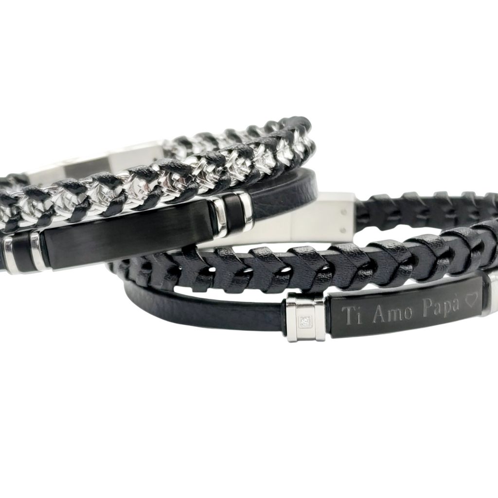 Bracciale Acciaio Skin Ring Treccia