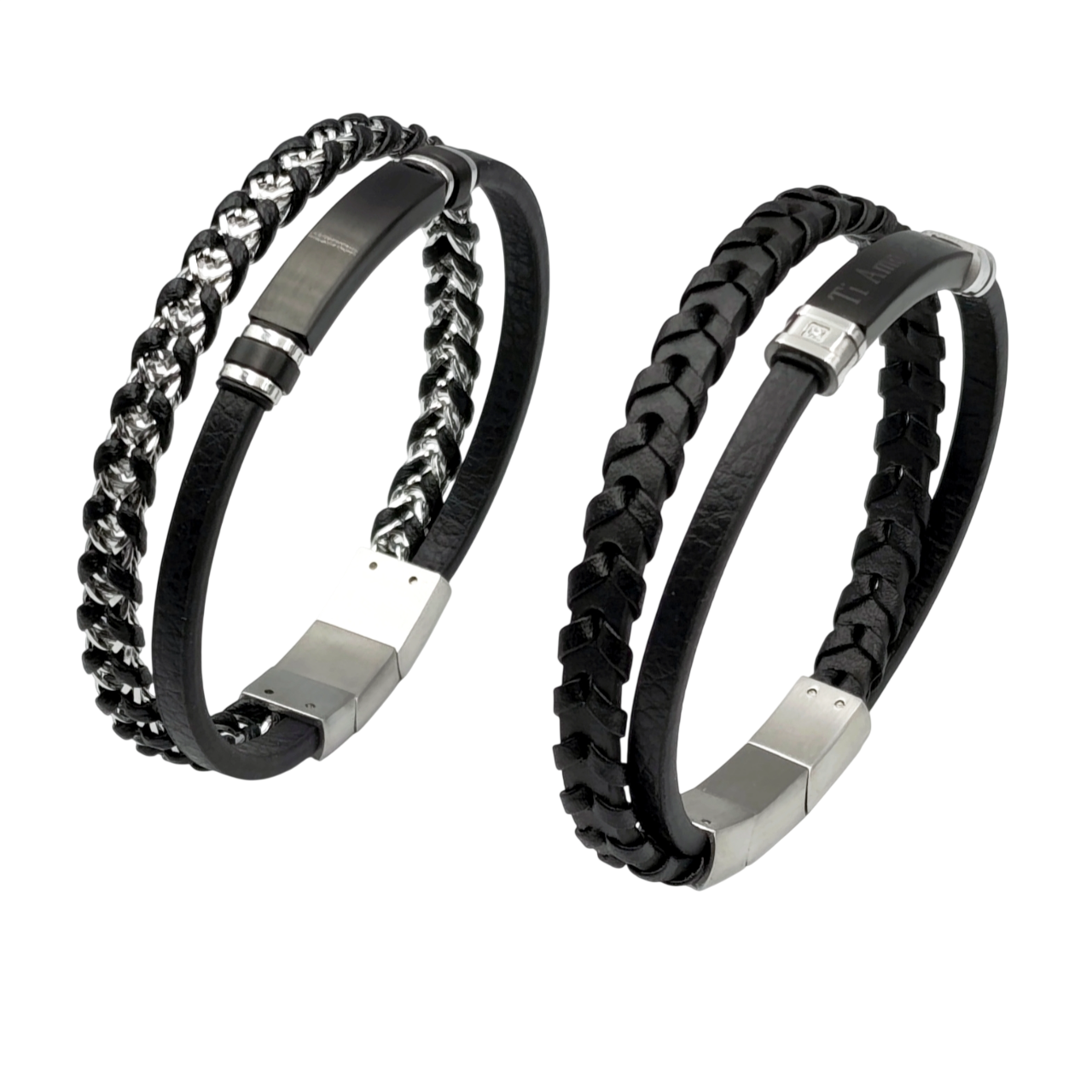 Bracciale Acciaio Skin Ring Treccia