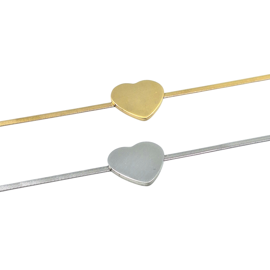 Collana Cuore Snake piatto - Incisione Gratuita - Madrina Comunione Cresima Battesimo