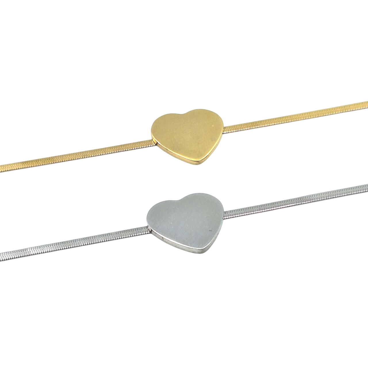 Collana Cuore Snake piatto - Incisione Gratuita - Madrina Comunione Cresima Battesimo
