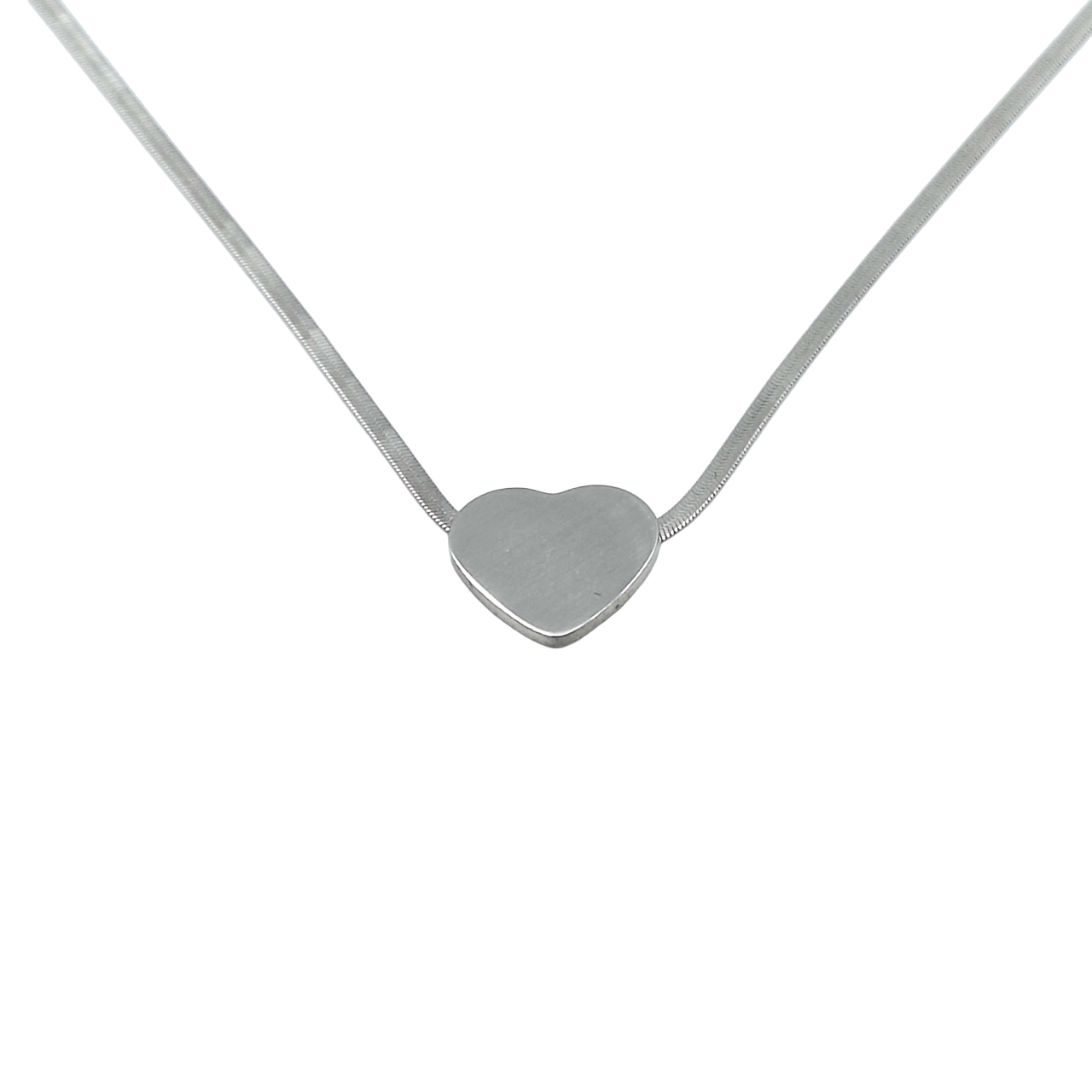 Collana Cuore Snake piatto - Incisione Gratuita - Madrina Comunione Cresima Battesimo