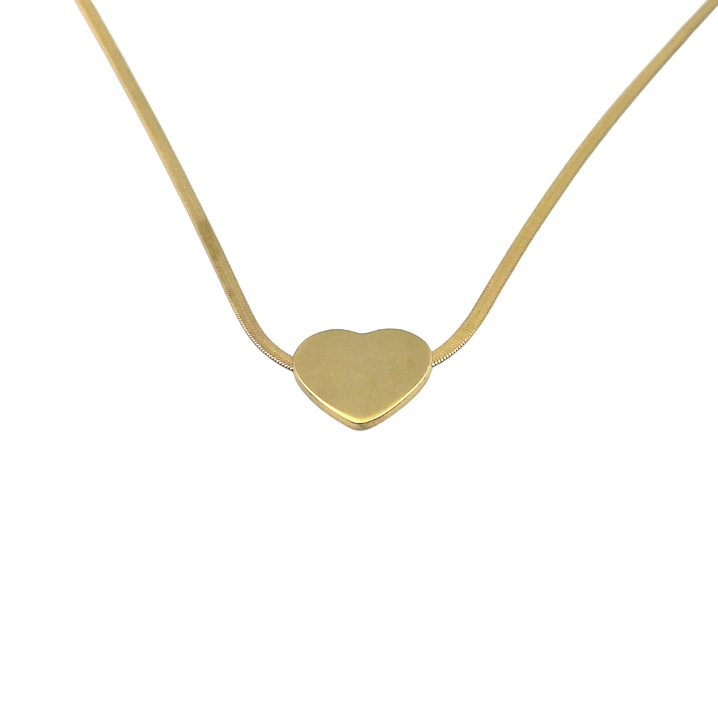 Collana Cuore Snake piatto - Incisione Gratuita - Madrina Comunione Cresima Battesimo