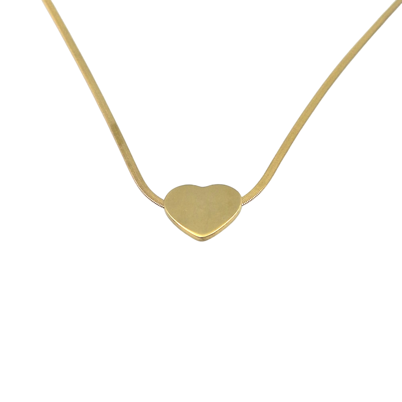 Collana Cuore Snake piatto - Incisione Gratuita - Madrina Comunione Cresima Battesimo