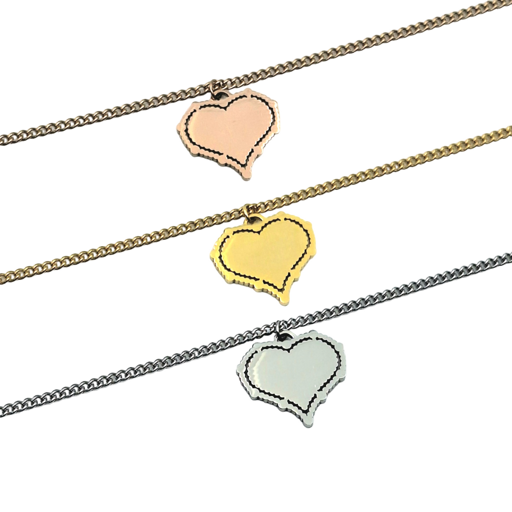 Collana Cuore Sacro Acciaio - Incisione Gratuita