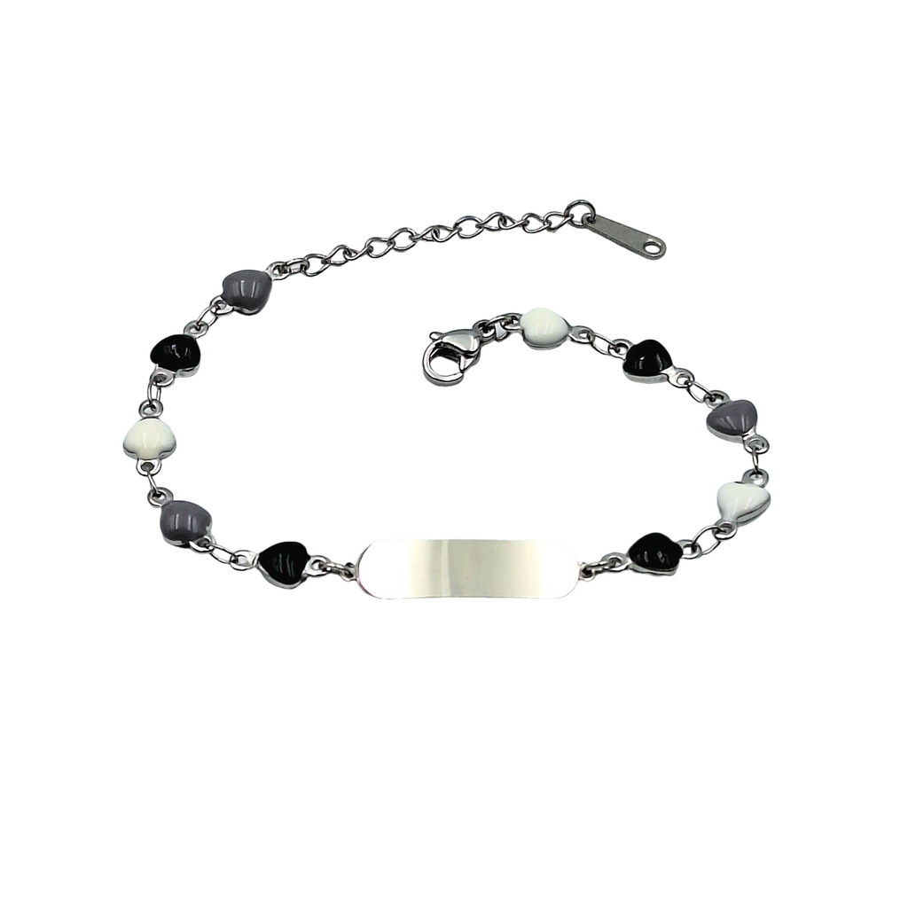Bracciale Bimbo Bimba Cuori - Incisione Gratuita - Comunione Cresima Battesimo
