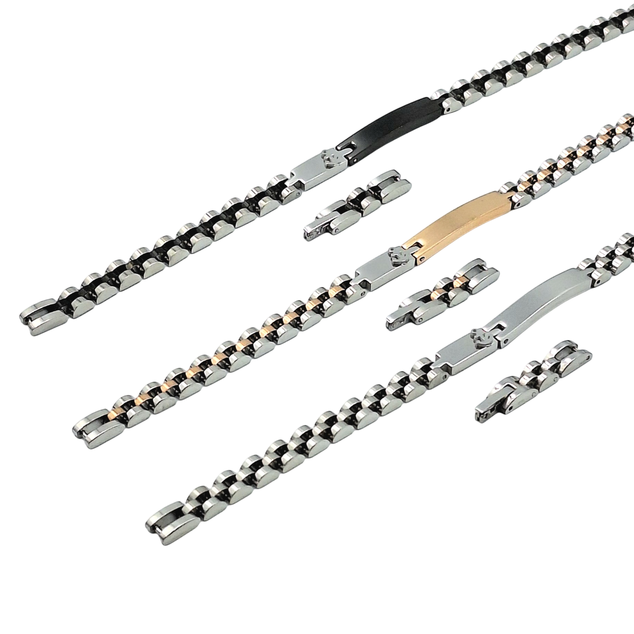 Bracciale Diamantato Ancora Acciaio - Incisione Gratuita - Padrino Comunione o Cresima