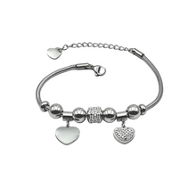 Carica l&#39;immagine nel visualizzatore di Gallery, Bracciale Charms Cuore Brillante - Incisione Gratuita
