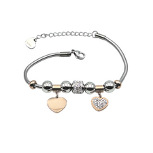 Carica l&#39;immagine nel visualizzatore di Gallery, Bracciale Charms Cuore Brillante - Incisione Gratuita
