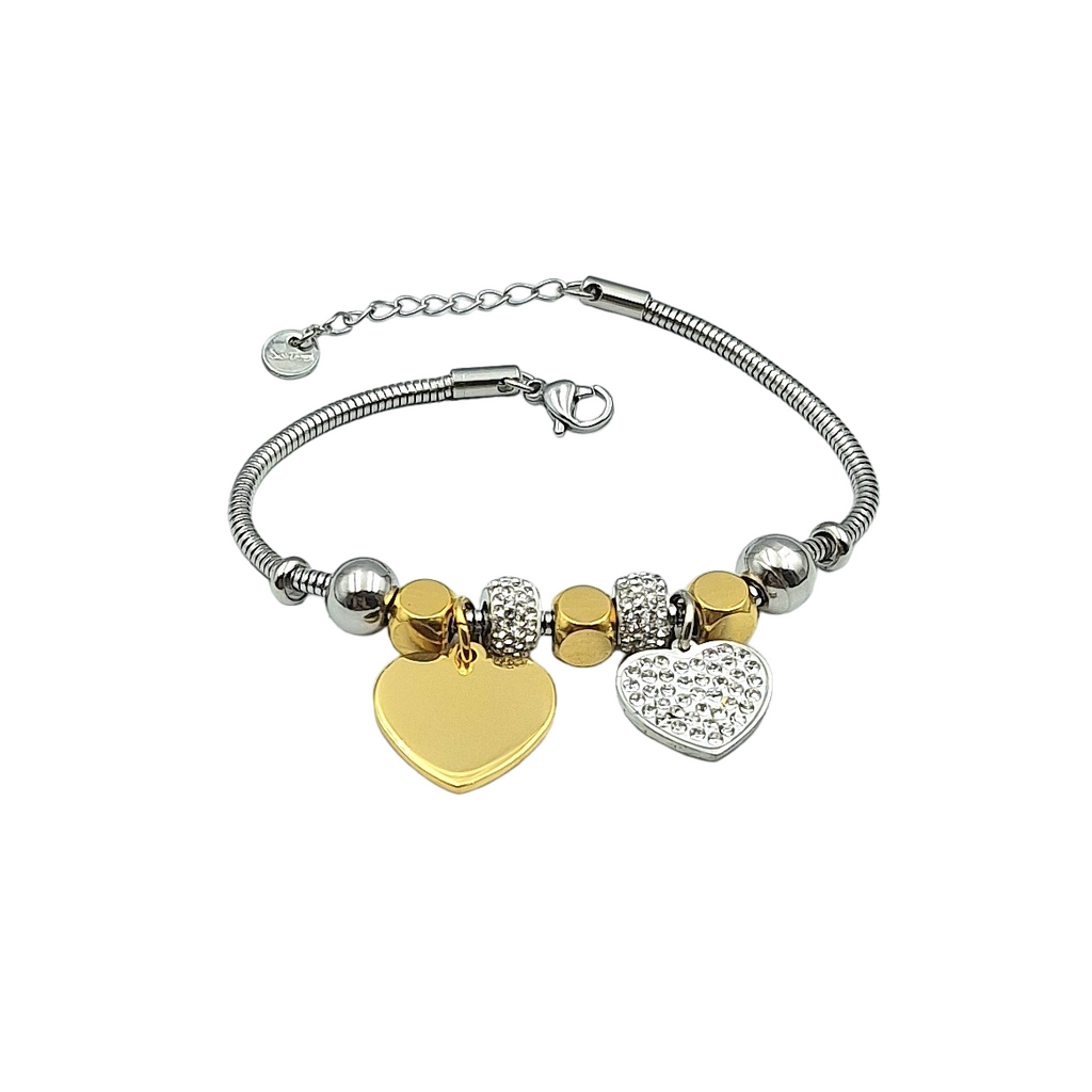 Bracciale Charms Armonia del Cuore - Incisione Gratuita
