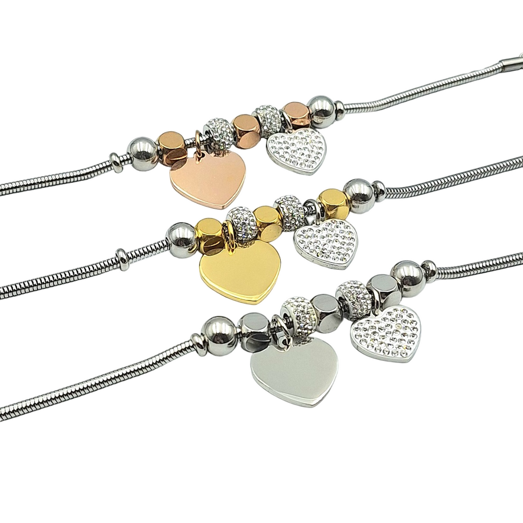 Bracciale Charms Armonia del Cuore - Incisione Gratuita