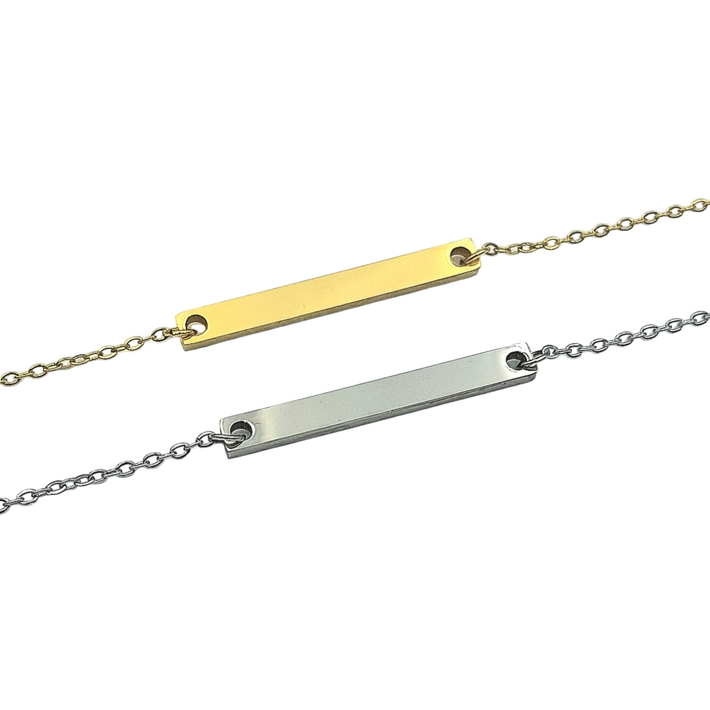 Collana Barretta Acciaio oro o Acciaio Argento