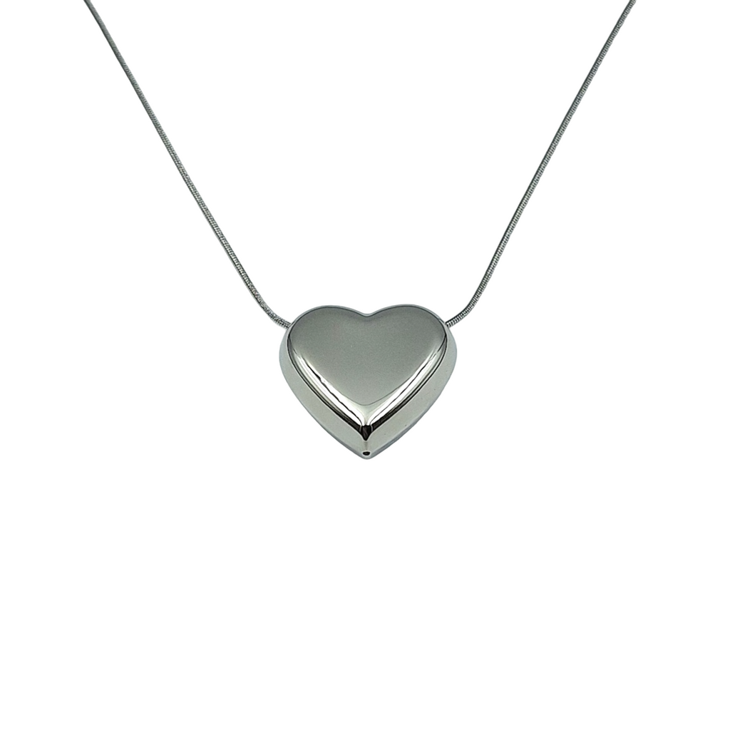 Collana Medaglione Cuore Acciaio Argento o Acciaio Oro