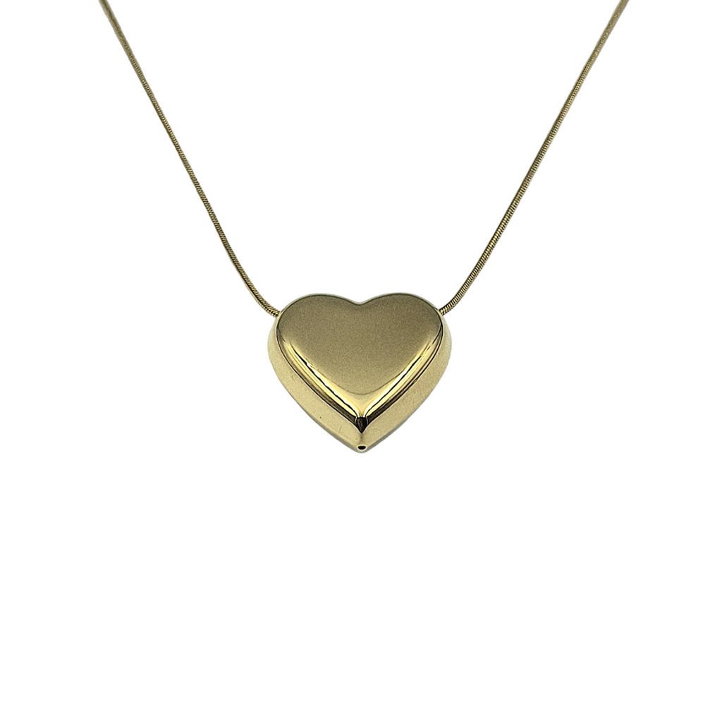 Collana Medaglione Cuore Acciaio Argento o Acciaio Oro