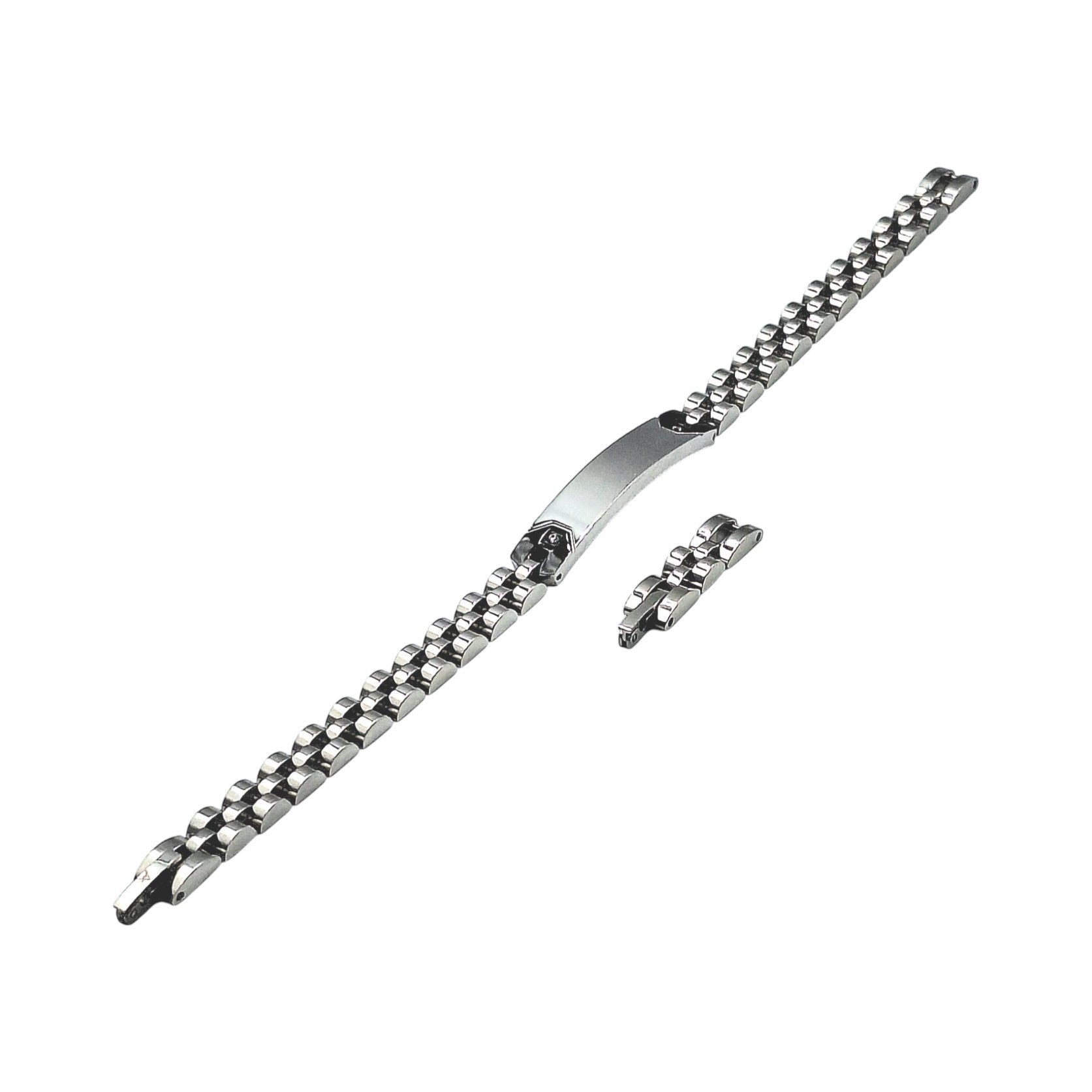 Bracciale Veneziano Diamantato Doppio Zircone in Acciaio con Incisione Personalizzata