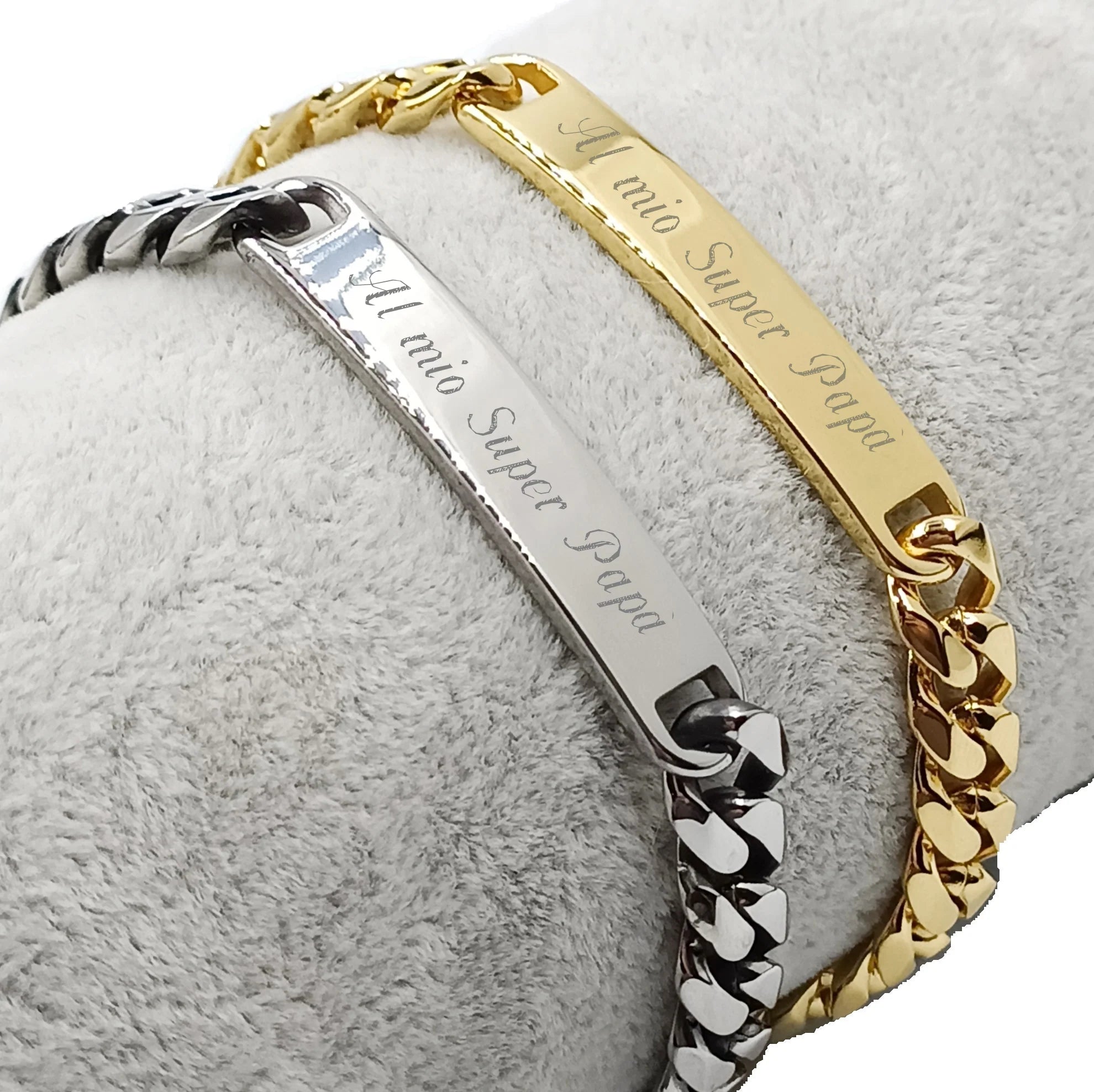 Bracciale Acciaio Argento o Oro Maglia Bizantina