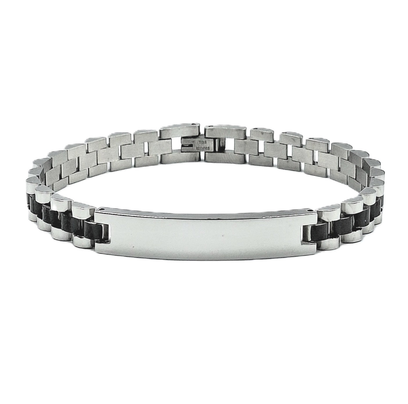 Bracciale Elegance Diamantato Acciaio con Incisione Personalizzata
