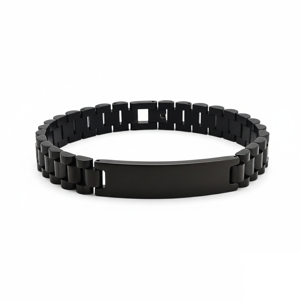 Bracciale Elegance Diamantato Acciaio con Incisione Personalizzata