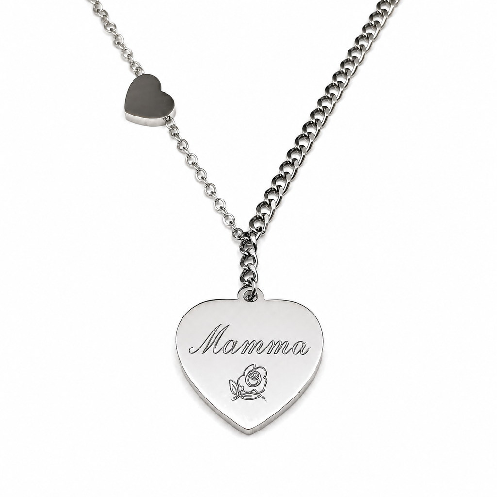 Collana Tris Cuoricini in Acciaio con Incisione Personalizzata