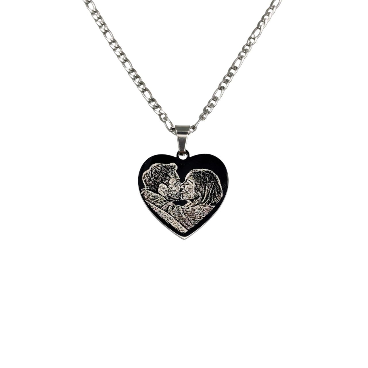 Collana Cuore Grande Acciaio con Fotoincisione