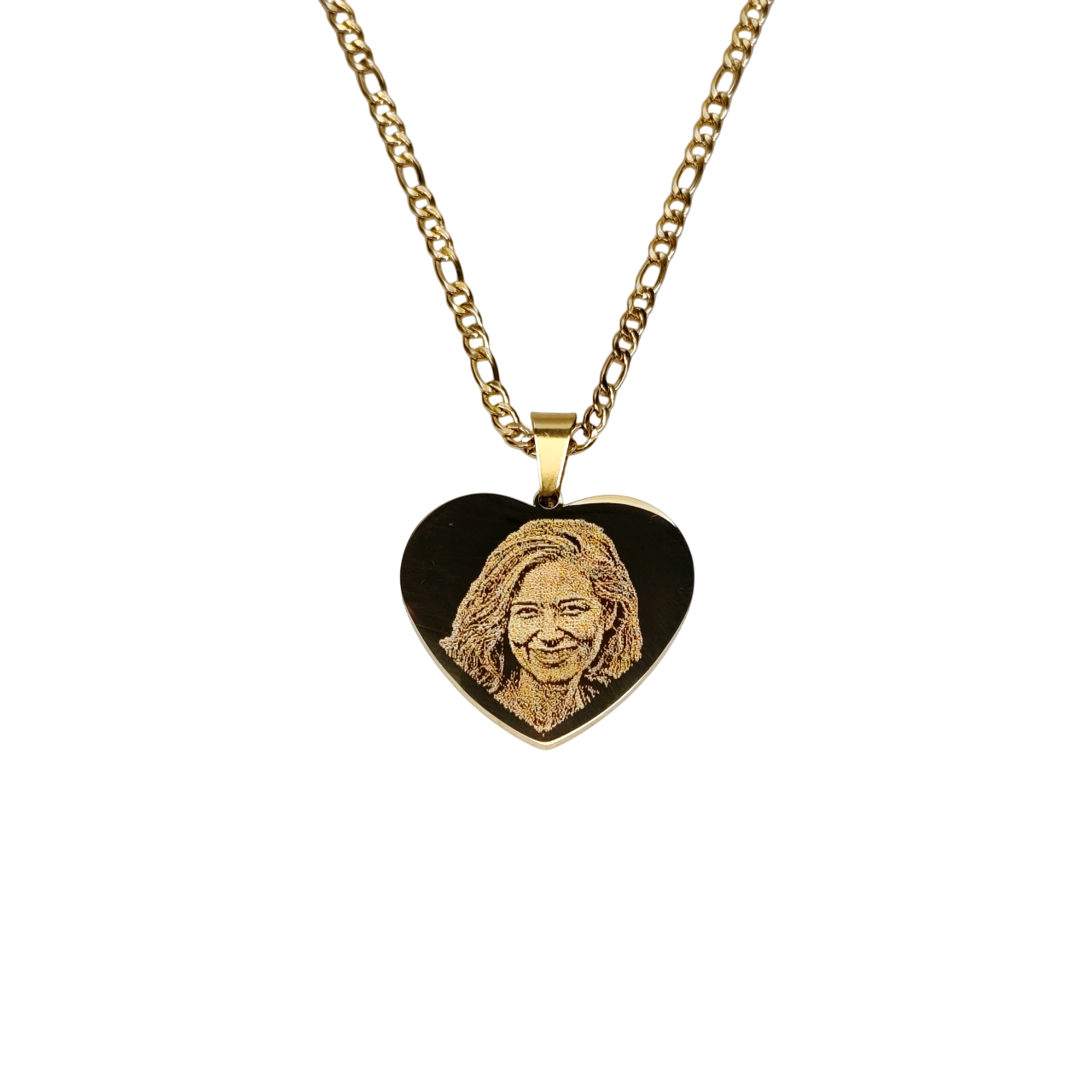 Collana Cuore Grande Acciaio con Fotoincisione