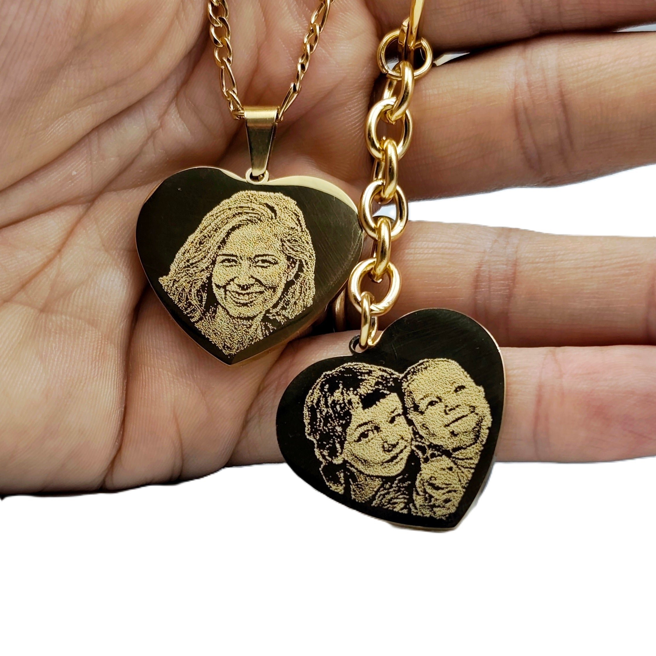 Collana Cuore Grande Acciaio con Fotoincisione