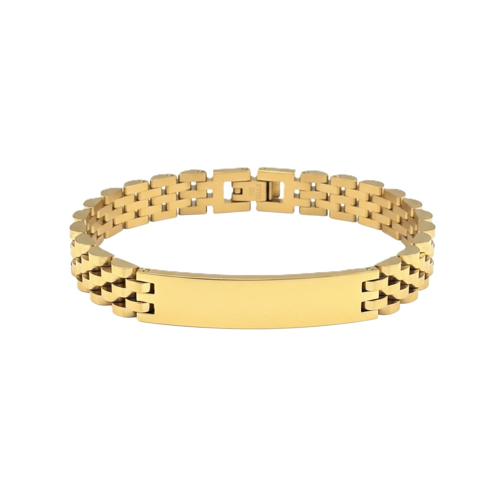 Bracciale Elegance Diamantato Acciaio con Incisione Personalizzata