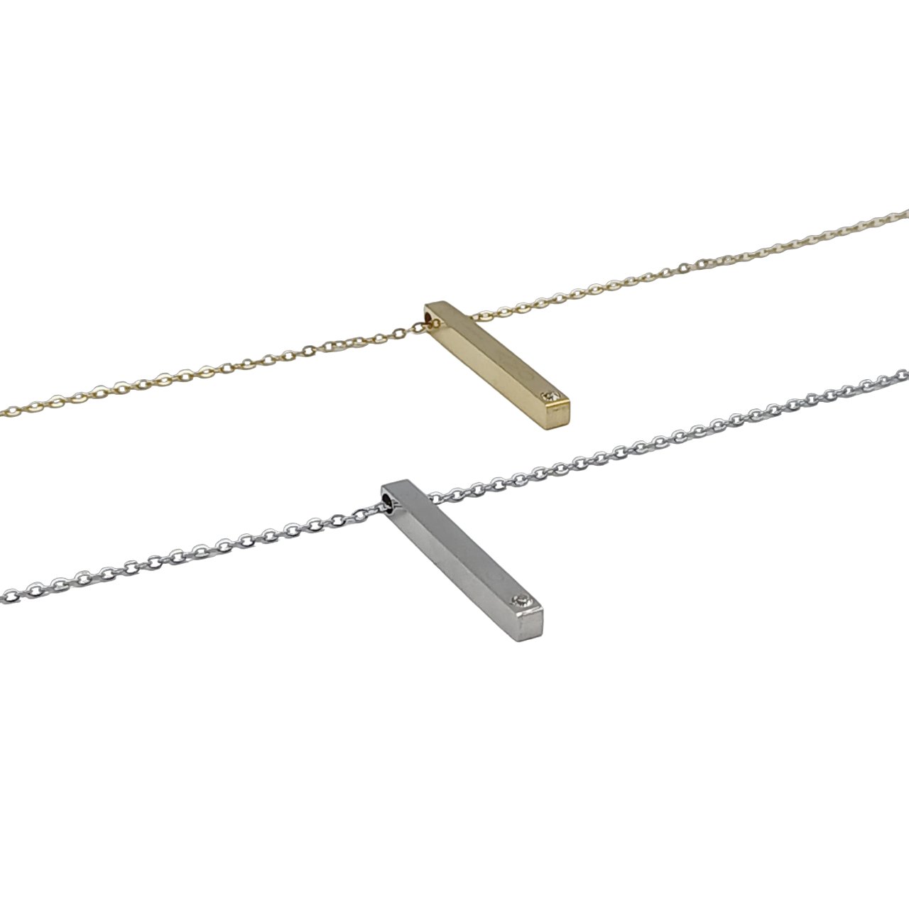 Collana Pendente Brillantino Acciaio oro o Acciaio Argento