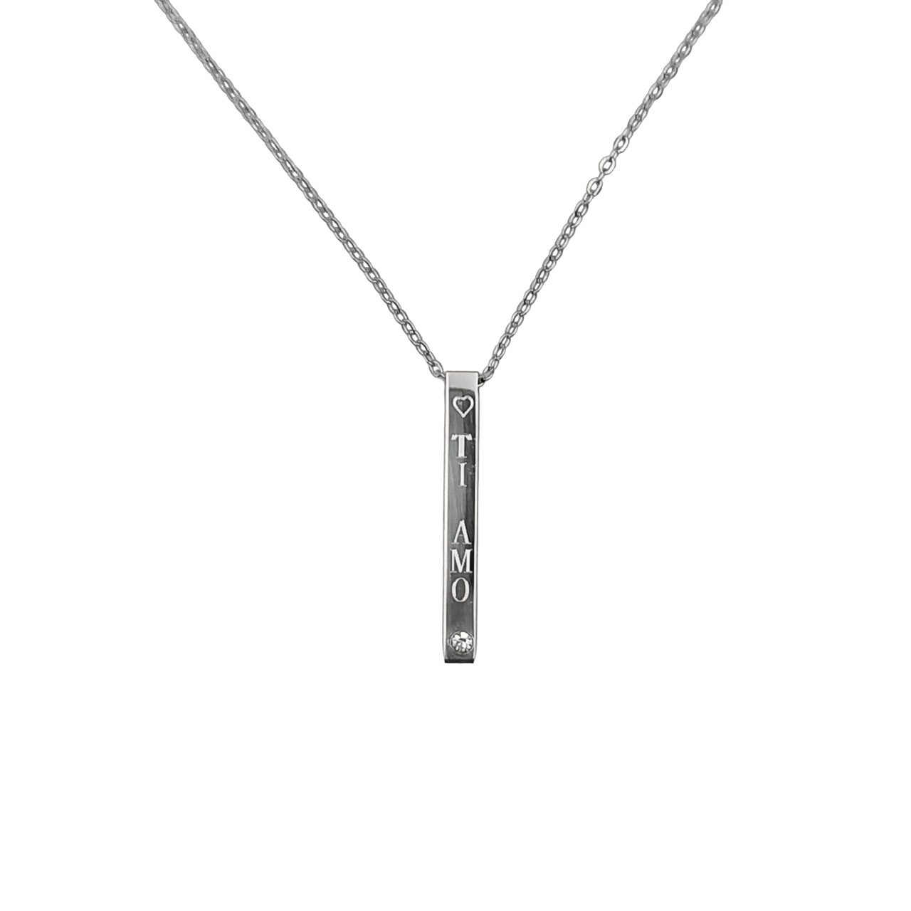 Collana Pendente Brillantino Acciaio oro o Acciaio Argento