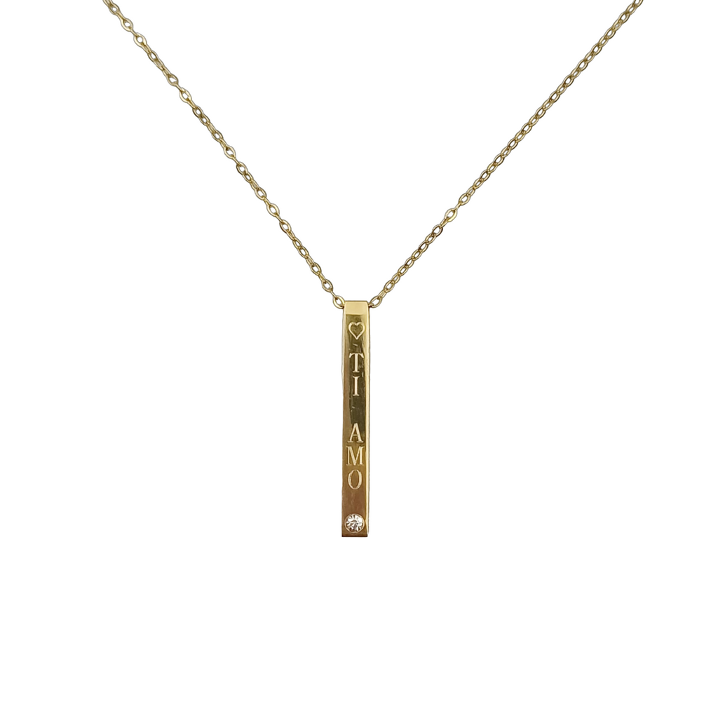 Collana Pendente Brillantino Acciaio oro o Acciaio Argento