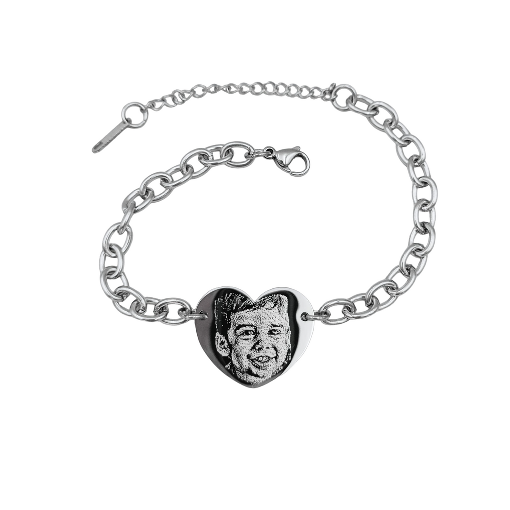 Bracciale Cuore Acciaio con Fotoincisione