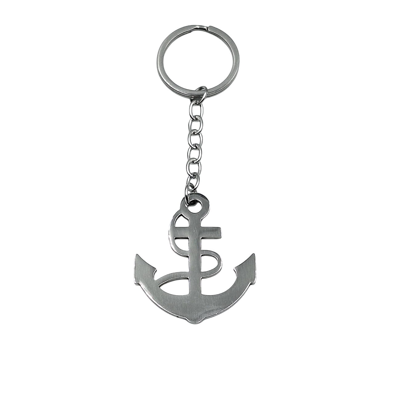 Portachiavi Ancora con Corda Acciaio