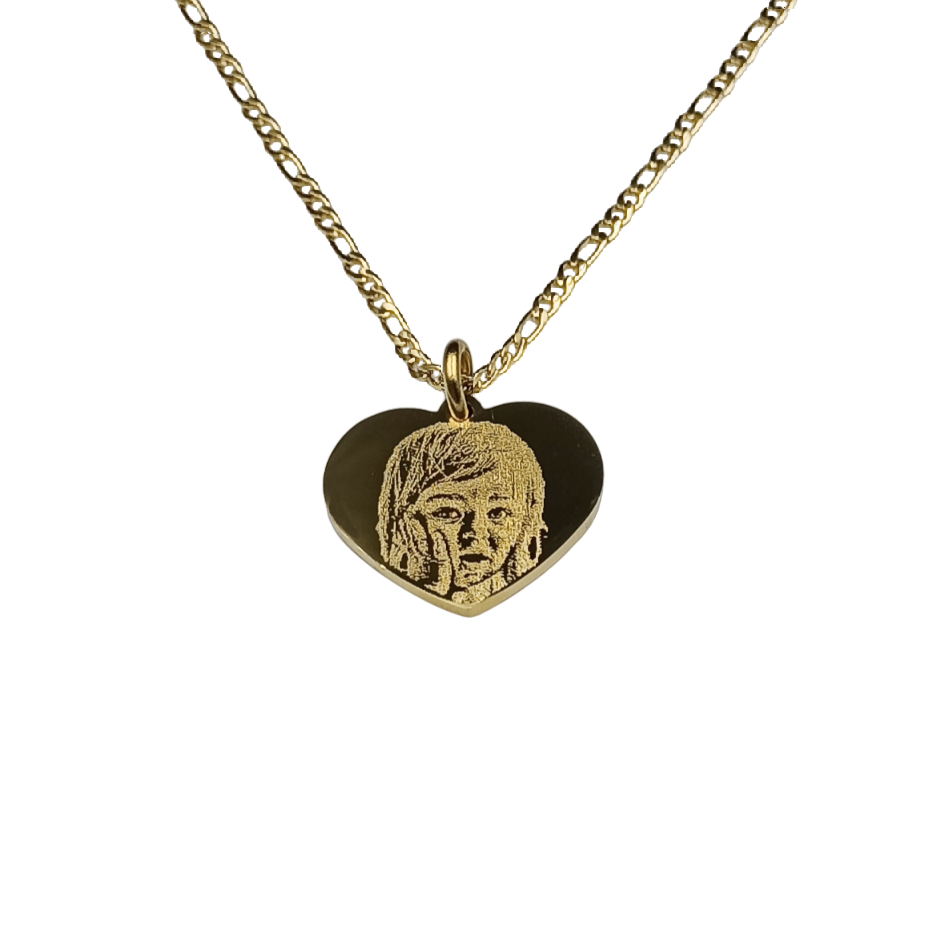 Collana Acciaio con Fotoincisione Pendente Cuore