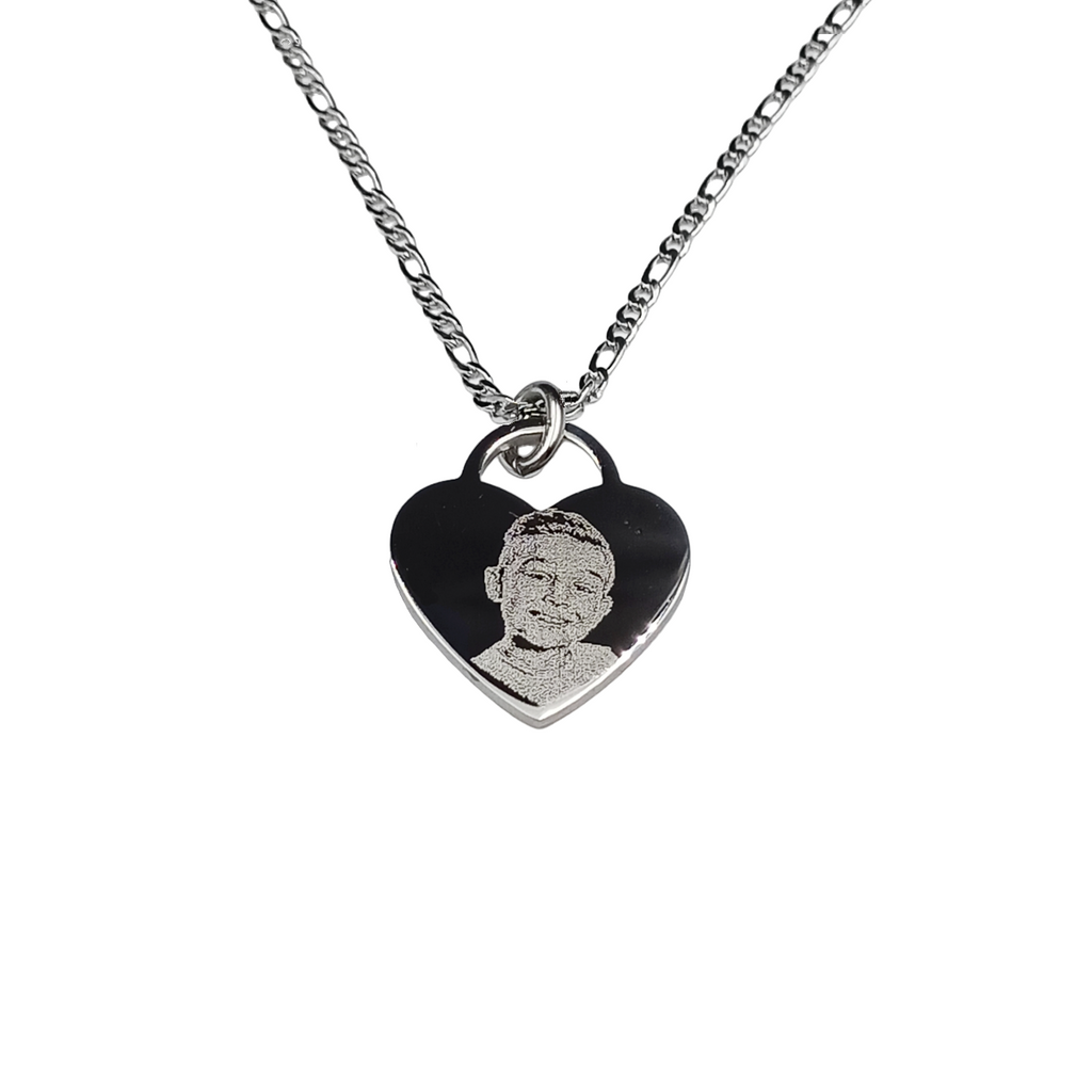 Collana Acciaio con Fotoincisione Pendente Cuore