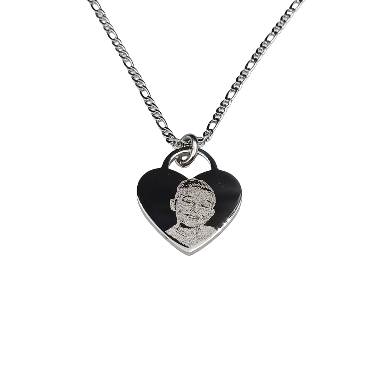 Collana Acciaio con Fotoincisione Pendente Cuore