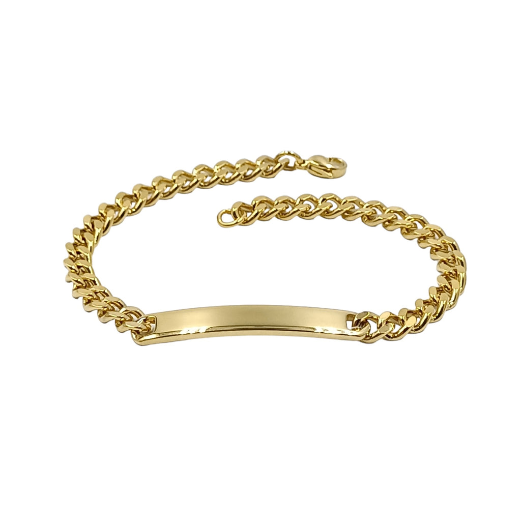 Bracciale Acciaio Argento o Oro Maglia Bizantina - Incisione Gratuita - Padrino Comunione o Cresima