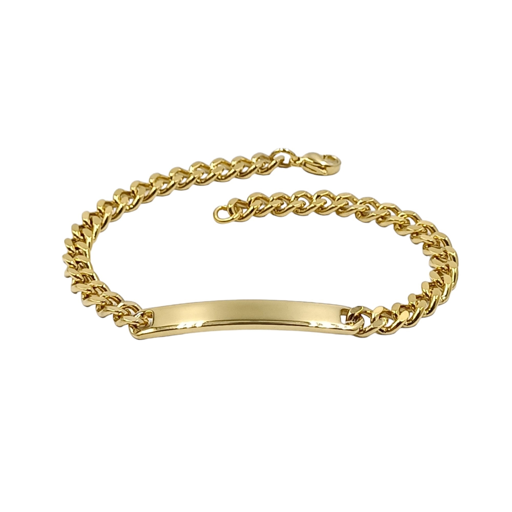 Bracciale Acciaio Argento o Oro Maglia Bizantina - Incisione Gratuita - Padrino Comunione o Cresima