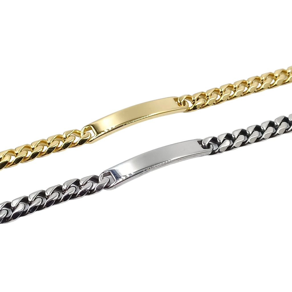 Bracciale Acciaio Argento o Oro Maglia Bizantina