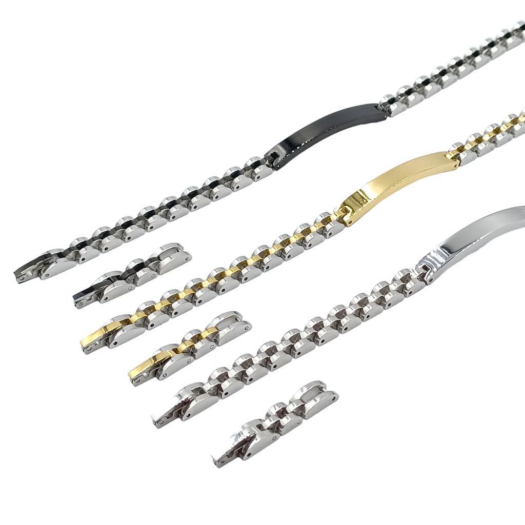 Bracciale Veneziano Diamantato Classico Acciaio Colori Argento Oro Nero