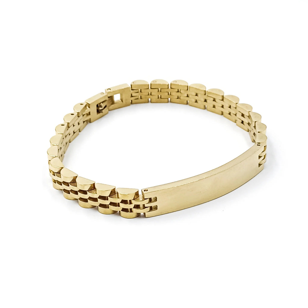 Bracciale Veneziano Diamantato Deluxe Acciaio Oro